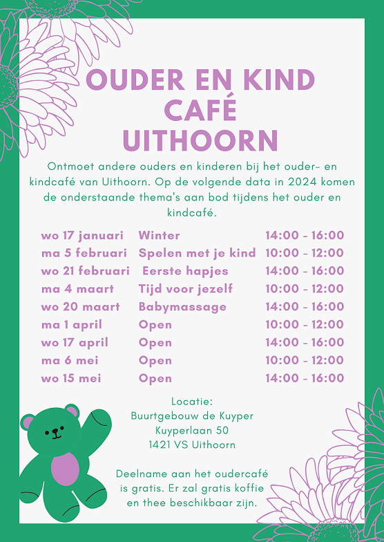 Ouder kind cafe Uithoorn 2024 